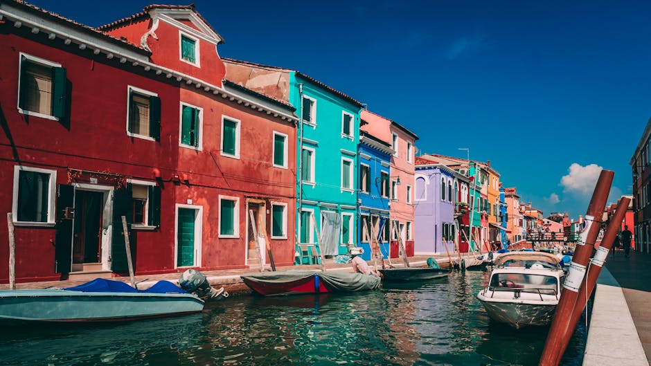 Burano colorful houses canal morning
