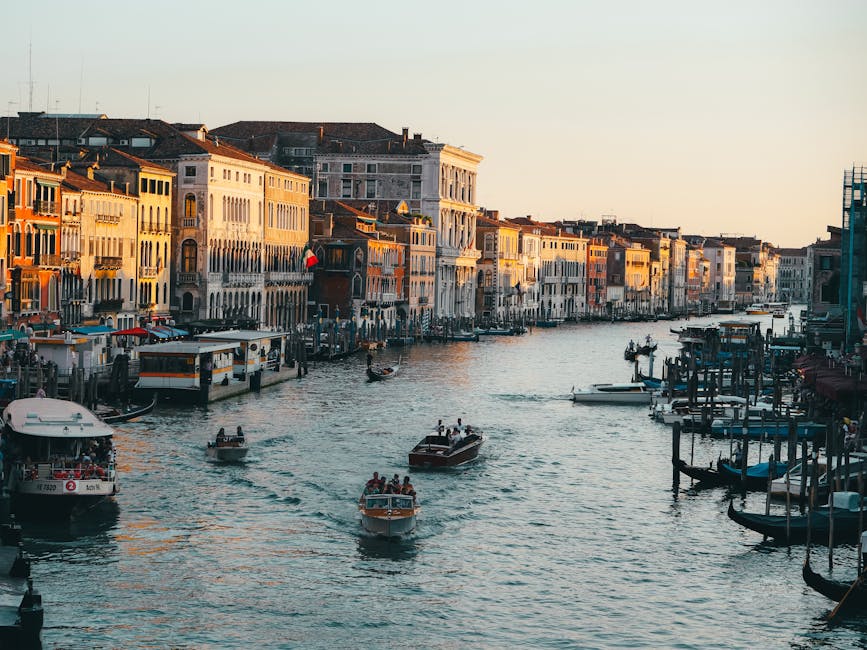 Grand Canal vaporetto view sunset