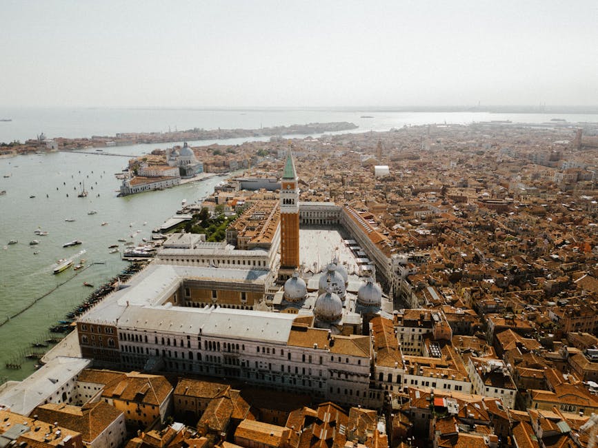 St Mark's Square aerial sunrise
