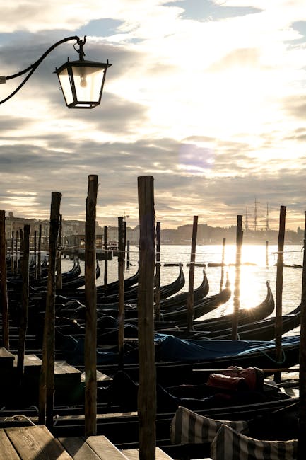 Venice gondola canal morning light