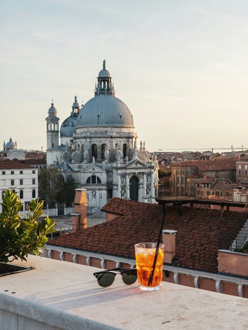 Venice rooftop view sunset rooftops