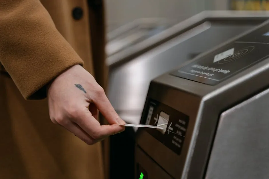 Venice vaporetto ticket validation closeup