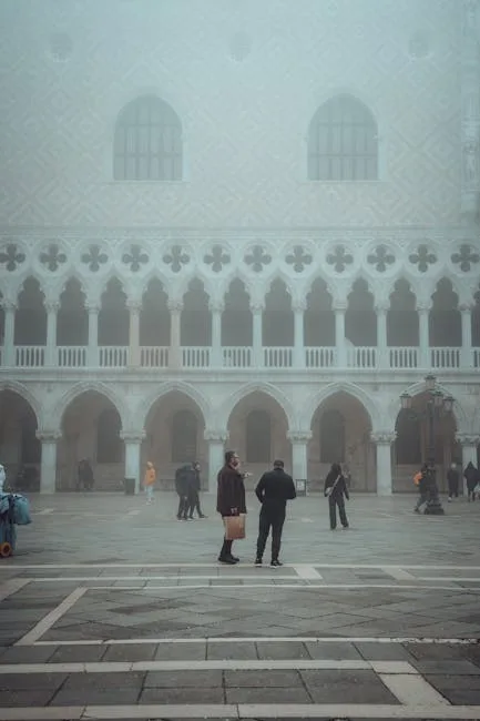 Venice winter mist lagoon