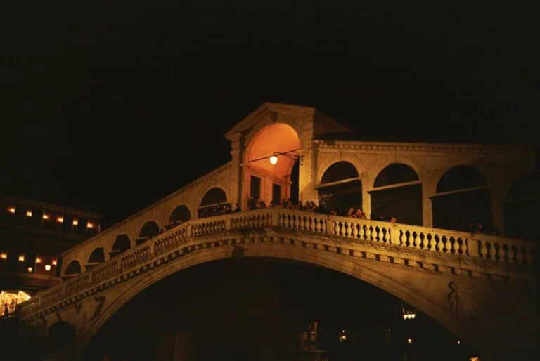 Grand Canal night view Rialto Bridge