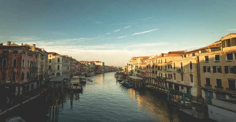 Venice canal morning gondola